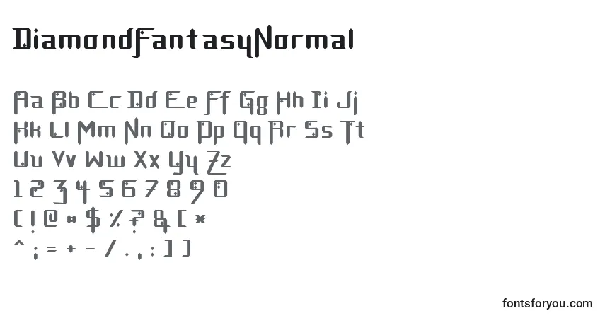 A fonte DiamondFantasyNormal – alfabeto, números, caracteres especiais