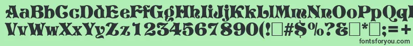 PretoriaRegular-fontti – mustat fontit vihreällä taustalla