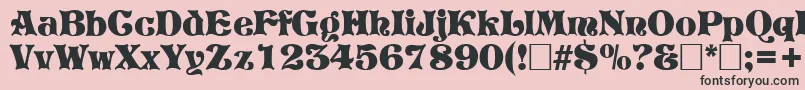 PretoriaRegular-fontti – mustat fontit vaaleanpunaisella taustalla