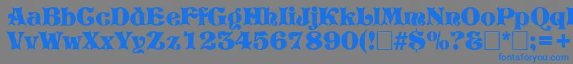 PretoriaRegular-Schriftart – Blaue Schriften auf grauem Hintergrund