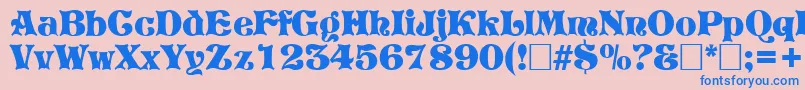 PretoriaRegular-Schriftart – Blaue Schriften auf rosa Hintergrund