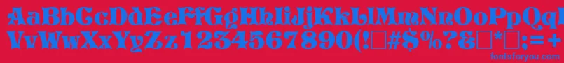 PretoriaRegular Font – Blue Fonts on Red Background