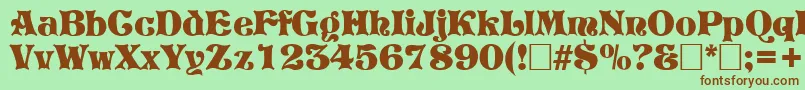 PretoriaRegular Font – Brown Fonts on Green Background