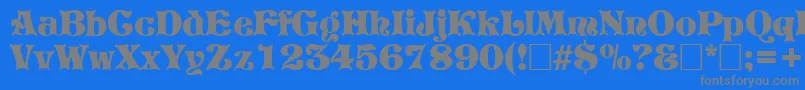 PretoriaRegular-Schriftart – Graue Schriften auf blauem Hintergrund