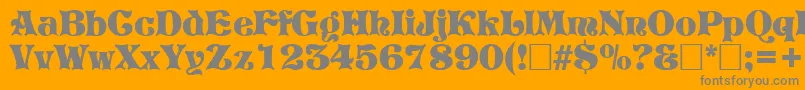 Fonte PretoriaRegular – fontes cinzas em um fundo laranja
