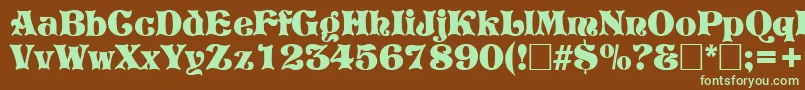 PretoriaRegular Font – Green Fonts on Brown Background