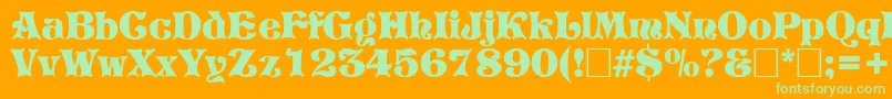 PretoriaRegular-fontti – vihreät fontit oranssilla taustalla
