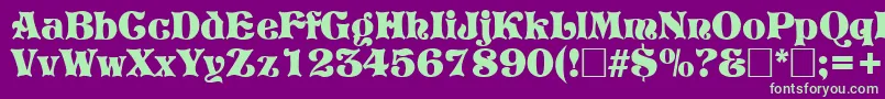 PretoriaRegular-fontti – vihreät fontit violetilla taustalla