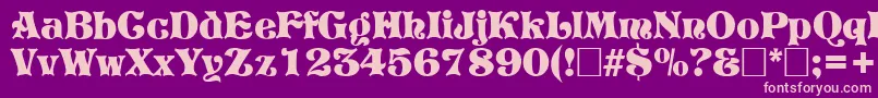 PretoriaRegular Font – Pink Fonts on Purple Background