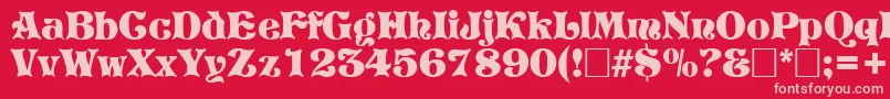 PretoriaRegular Font – Pink Fonts on Red Background