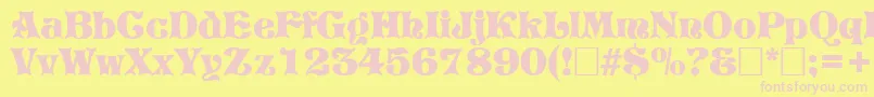 PretoriaRegular Font – Pink Fonts on Yellow Background