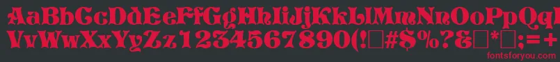 PretoriaRegular Font – Red Fonts on Black Background