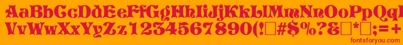 PretoriaRegular Font – Red Fonts on Orange Background