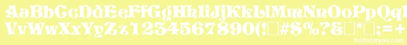 フォントPretoriaRegular – 黄色い背景に白い文字