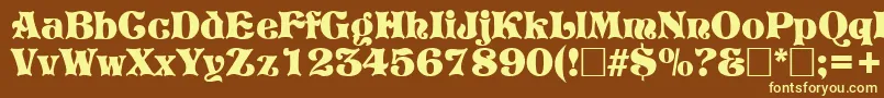 PretoriaRegular Font – Yellow Fonts on Brown Background