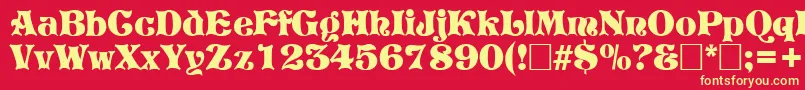 PretoriaRegular Font – Yellow Fonts on Red Background