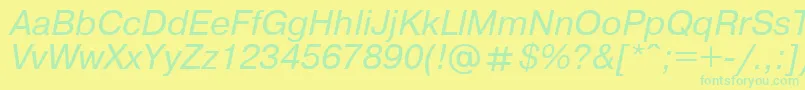 Шрифт PragmaticaItalic – зелёные шрифты на жёлтом фоне