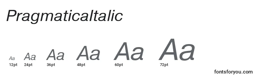 Größen der Schriftart PragmaticaItalic