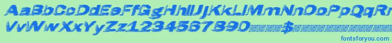 Hatch Font – Blue Fonts on Green Background