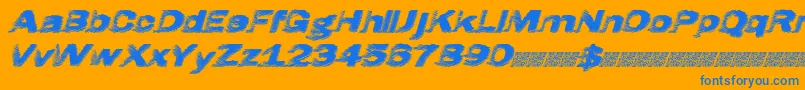 Hatch Font – Blue Fonts on Orange Background