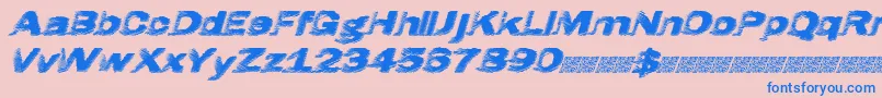 Hatch Font – Blue Fonts on Pink Background