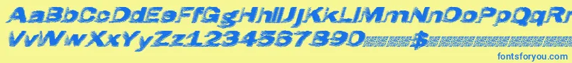 Hatch Font – Blue Fonts on Yellow Background