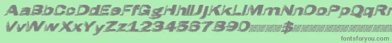 Hatch-Schriftart – Graue Schriften auf grünem Hintergrund