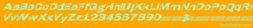 Hatch Font – Green Fonts on Orange Background