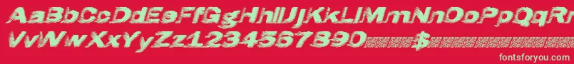 Hatch Font – Green Fonts on Red Background