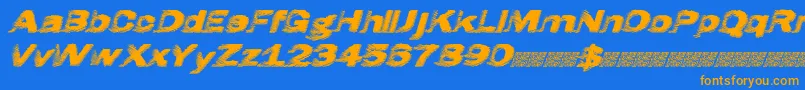 Hatch Font – Orange Fonts on Blue Background