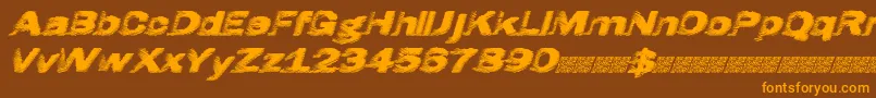Hatch Font – Orange Fonts on Brown Background