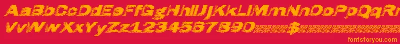 Hatch Font – Orange Fonts on Red Background
