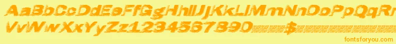Hatch Font – Orange Fonts on Yellow Background