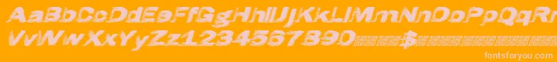 Hatch Font – Pink Fonts on Orange Background
