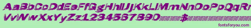 Hatch Font – Purple Fonts on Green Background
