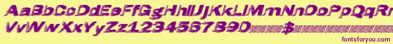 Hatch Font – Purple Fonts on Yellow Background