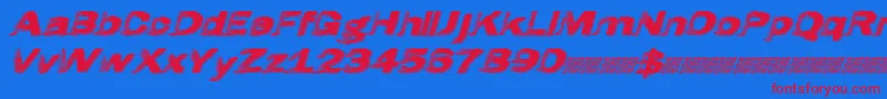 Hatch Font – Red Fonts on Blue Background