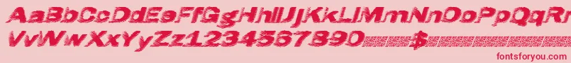 Hatch Font – Red Fonts on Pink Background