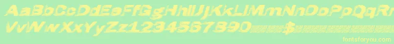 Hatch-Schriftart – Gelbe Schriften auf grünem Hintergrund