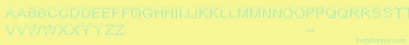 JizzMassBc-fontti – vihreät fontit keltaisella taustalla