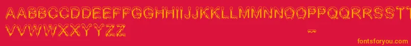 JizzMassBc Font – Orange Fonts on Red Background