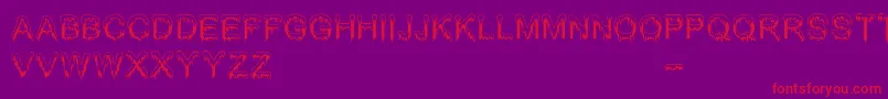 JizzMassBc-Schriftart – Rote Schriften auf violettem Hintergrund