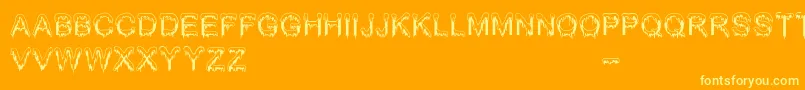 JizzMassBc-Schriftart – Gelbe Schriften auf orangefarbenem Hintergrund