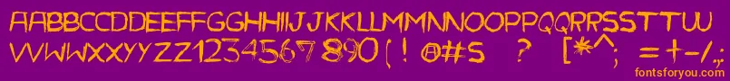 CarolEAlРё Font – Orange Fonts on Purple Background