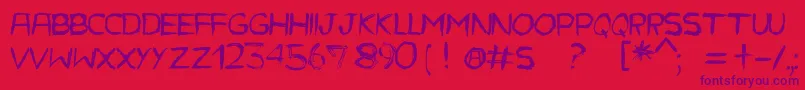 CarolEAlРё Font – Purple Fonts on Red Background