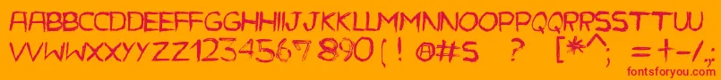 CarolEAlРё Font – Red Fonts on Orange Background