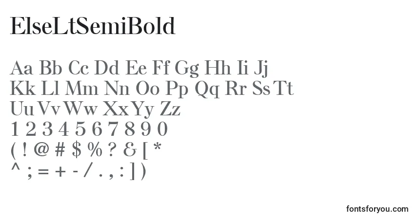 Fuente ElseLtSemiBold - alfabeto, números, caracteres especiales