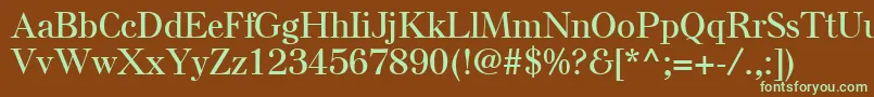 フォントElseLtSemiBold – 緑色の文字が茶色の背景にあります。