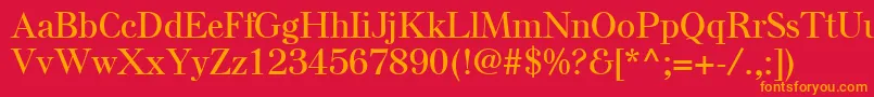 フォントElseLtSemiBold – 赤い背景にオレンジの文字