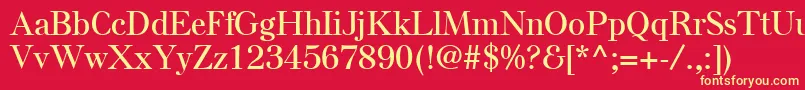 ElseLtSemiBold-fontti – keltaiset fontit punaisella taustalla